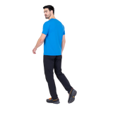 Mountain Equipment Headpoint Emblem Men's Tee in Atlantic Blue - Walking Side Model