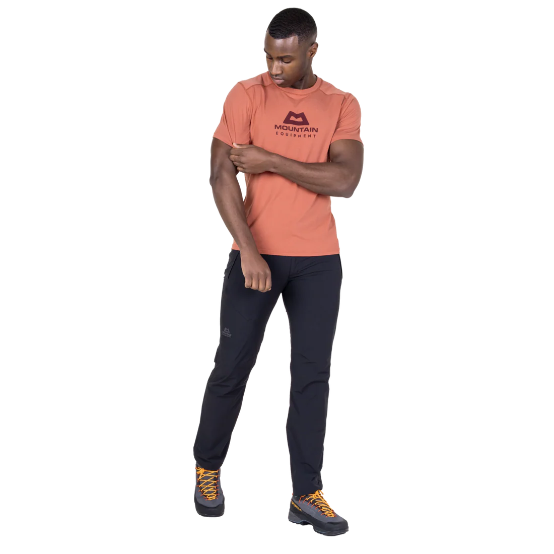 Mountain Equipment Headpoint Emblem Men's Tee in Etruscan Red - Back Model