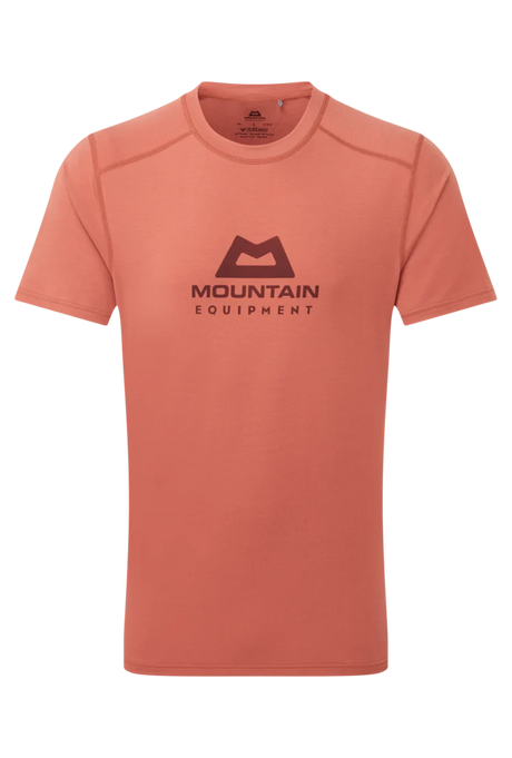 Mountain Equipment Headpoint Emblem Men's Tee in Etruscan Red - Front Flat
