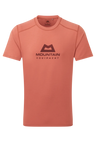 Mountain Equipment Headpoint Emblem Men's Tee in Etruscan Red - Front Flat