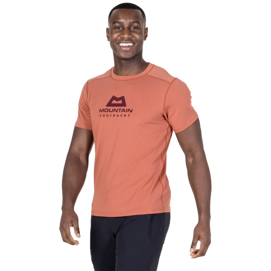 Mountain Equipment Headpoint Emblem Men's Tee in Etruscan Red - Front Model