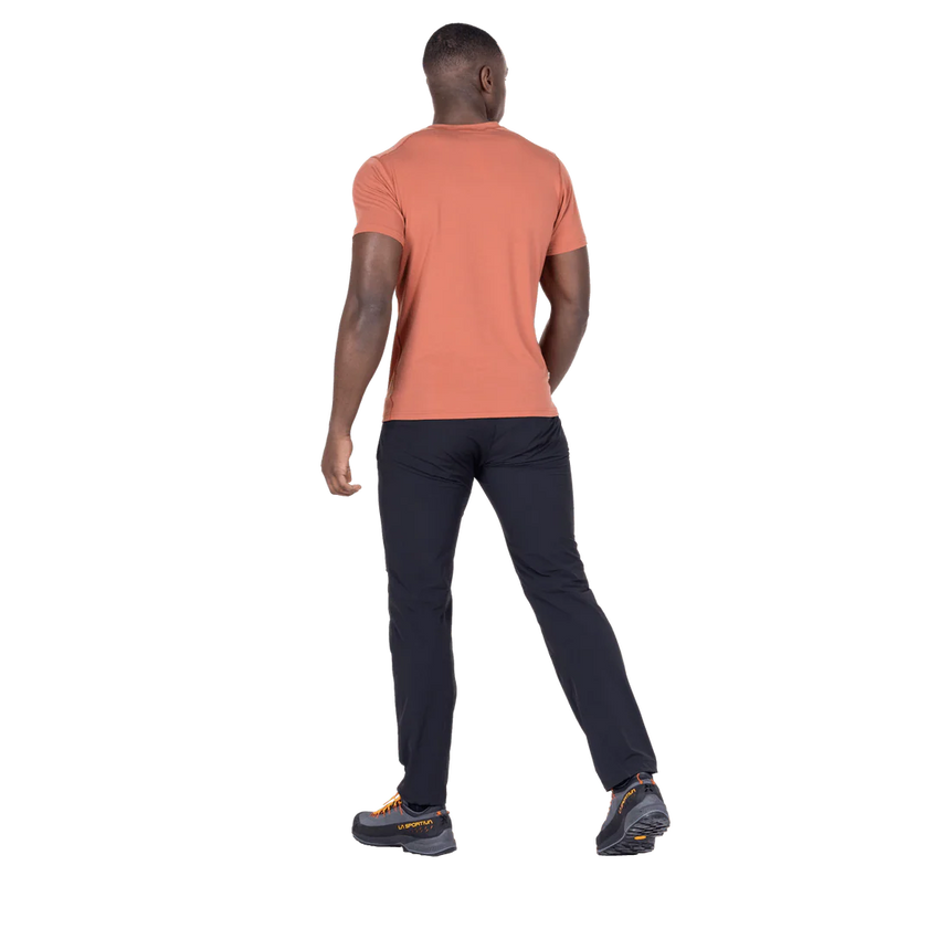 Mountain Equipment Headpoint Emblem Men's Tee in Etruscan Red - Three Quarter Model