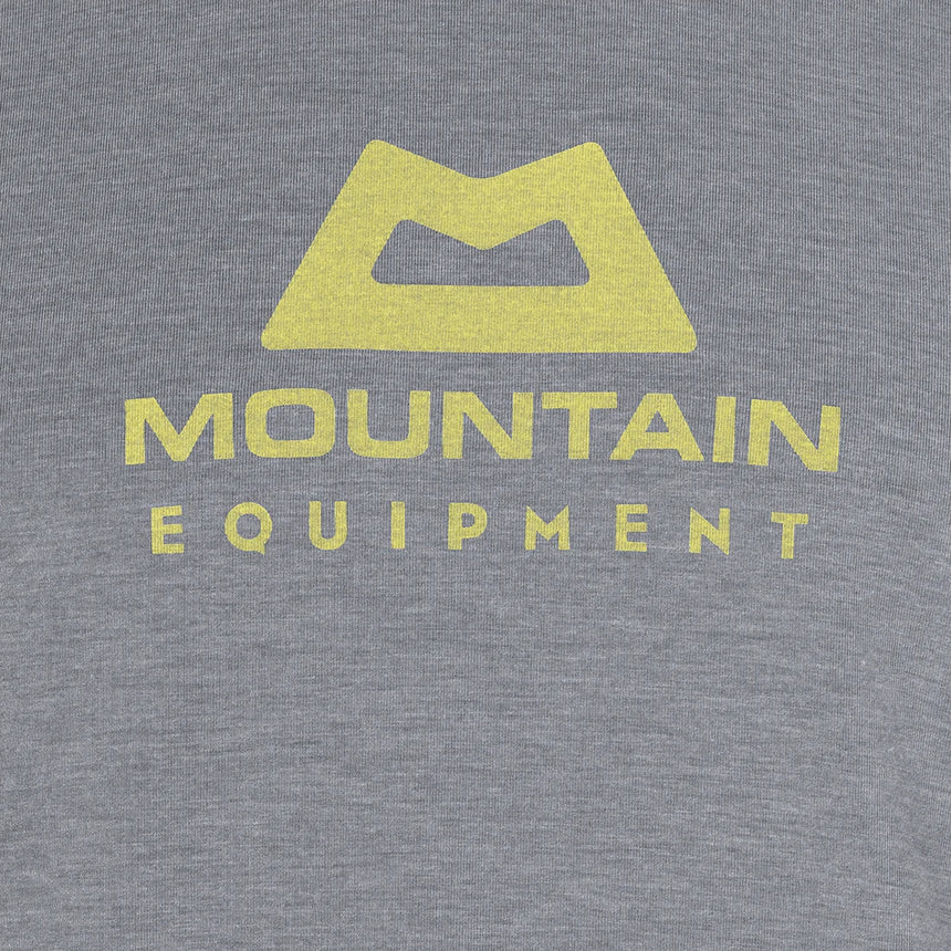 Mountain Equipment Headpoint Emblem Men's Tee in Flint Grey - Logo Detail