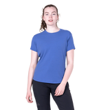 Mountain Equipment Headpoint Women's Tee in Vivid Blue - On Model Front
