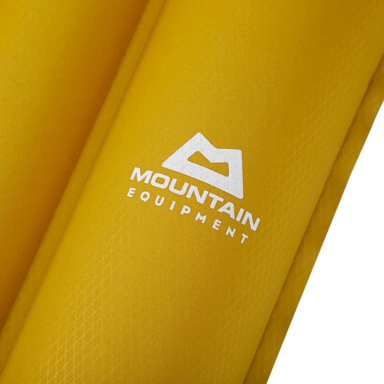 Mountain Equipment Hoverstat Synthetic 7.0 Sleeping Mat in Acid/Anvil Grey - Logo Close Up