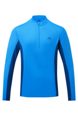 Mountain Equipment Ignis Long Sleeve Men's Zip Tee in Admiral/Atlantic - Flat Lay