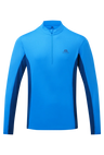 Mountain Equipment Ignis Long Sleeve Men's Zip Tee in Admiral/Atlantic - Flat Lay