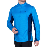 Mountain Equipment Ignis Long Sleeve Men's Zip Tee in Admiral/Atlantic - On Model Side