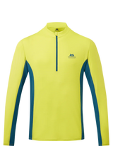 Mountain Equipment Ignis Long Sleeve Men's Zip Tee in Vine/Majolica - Flat Lay