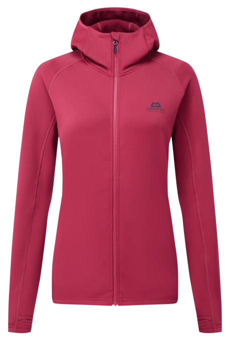 Mountain Equipment Jorasses Hooded Women's Jacket in Maroon - Flat Lay