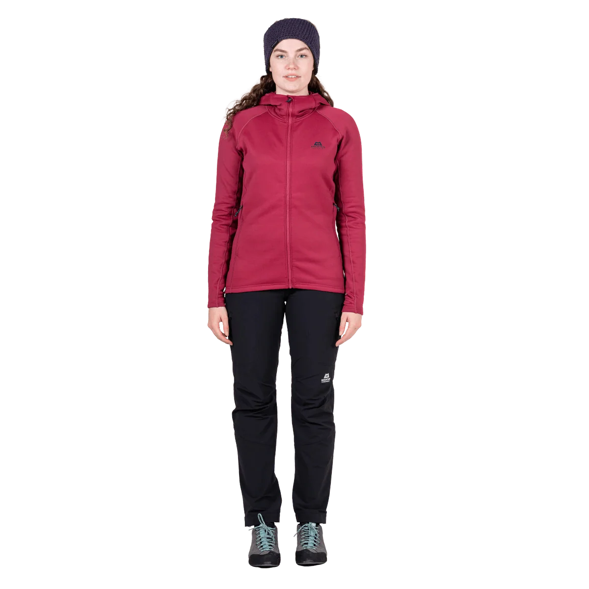 Mountain Equipment Jorasses Hooded Women's Jacket in Maroon - On Model Front