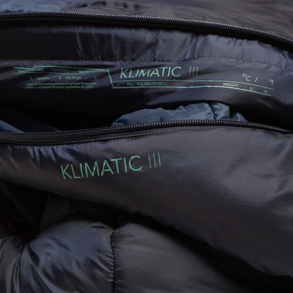 Mountain Equipment Klimatic I Women's Sleeping Bag in Dusk - Branding Detail