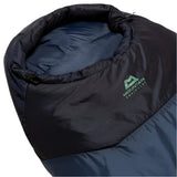 Mountain Equipment Klimatic I Women's Sleeping Bag in Dusk - Hood Logo Detail