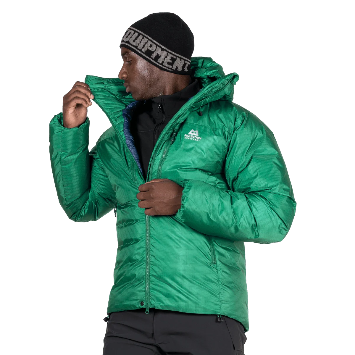 Mountain Equipment Kryos Men's Jacket in Alpine Green - Collar Detail