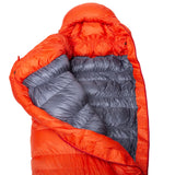 Mountain Equipment Kryos Sleeping Bag in Cardinal Orange - Open Hood