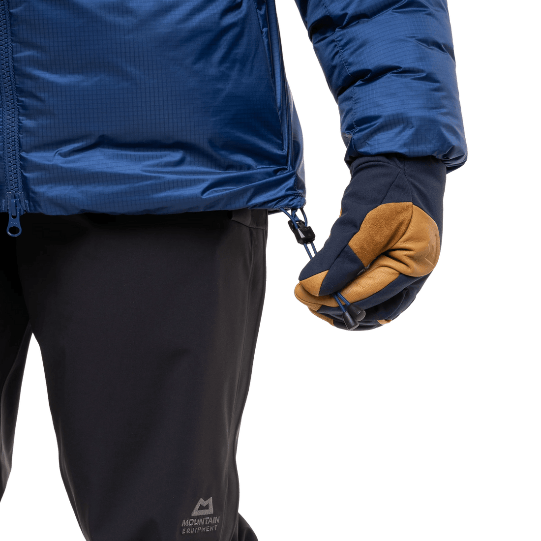 Mountain Equipment Kryos Women's Jacket in Admiral Blue - Pocket and Glove Detail