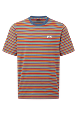 Mountain Equipment Lava Men's Tee in Stanage Stripe - Flat front