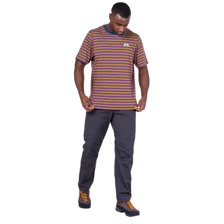 Mountain Equipment Lava Men's Tee in Stanage Stripe - Front full length