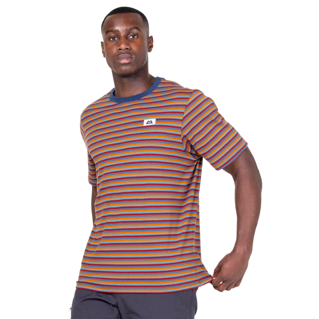 Mountain Equipment Lava Men's Tee in Stanage Stripe - Front view