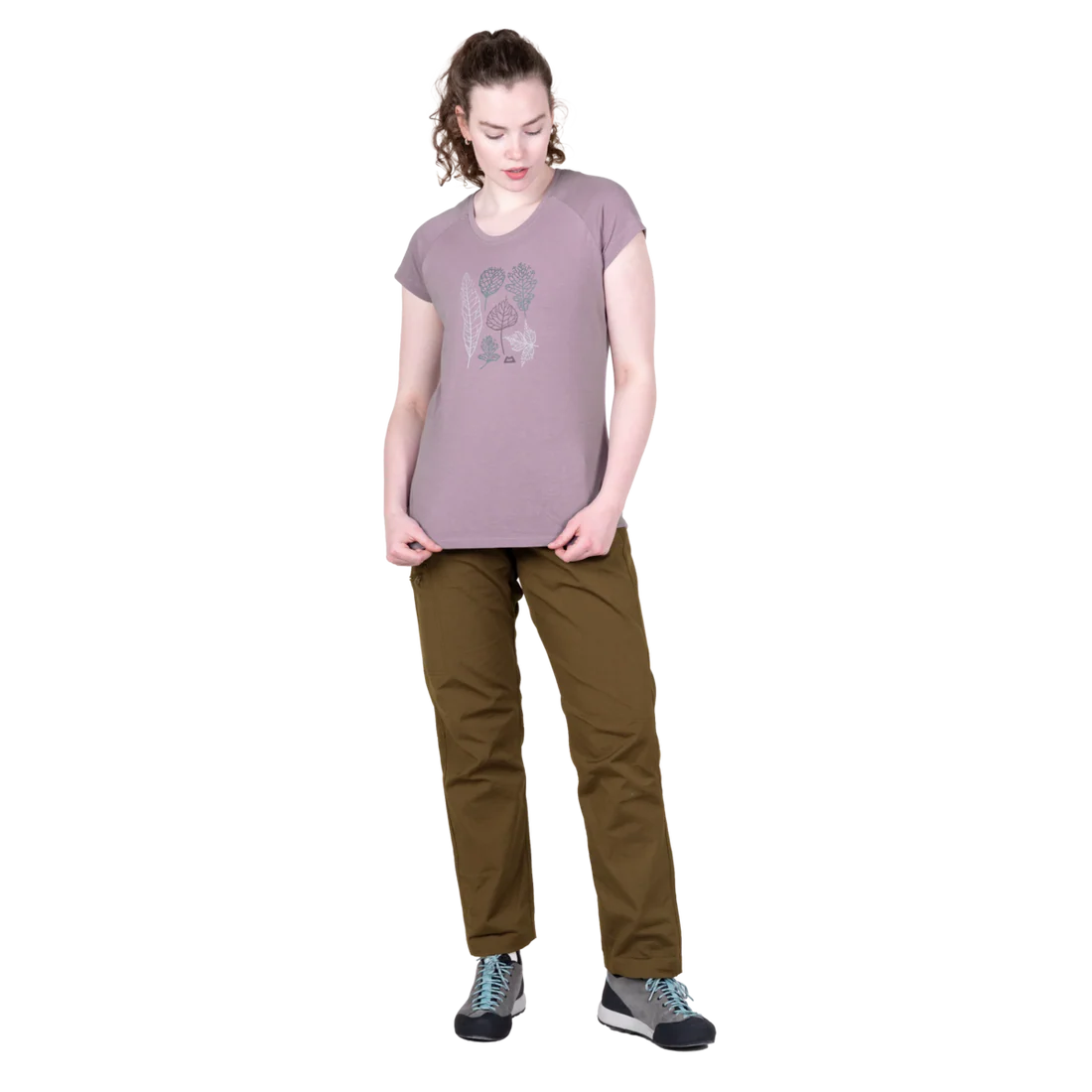 Mountain Equipment Leaf Women's Tee in Allium - Front Fit