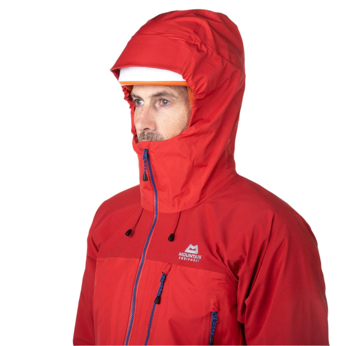 Mountain Equipment Lhotse GORE-TEX Men's Jacket Clearance in Imperial Red/Crimson - Helmet Compatible Hood