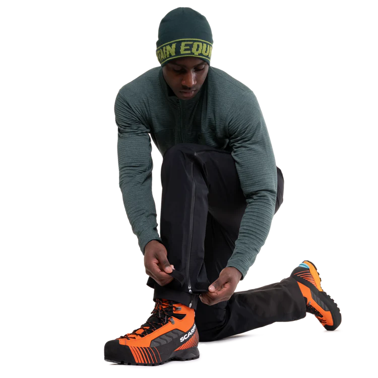 Mountain Equipment Lhotse GORE-TEX Men's Pant in Black - Hem Adjustment on Model