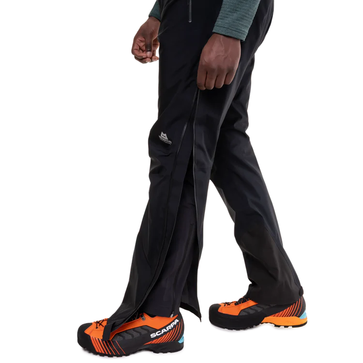 Mountain Equipment Lhotse GORE-TEX Men's Pant in Black - Side Zip on Model