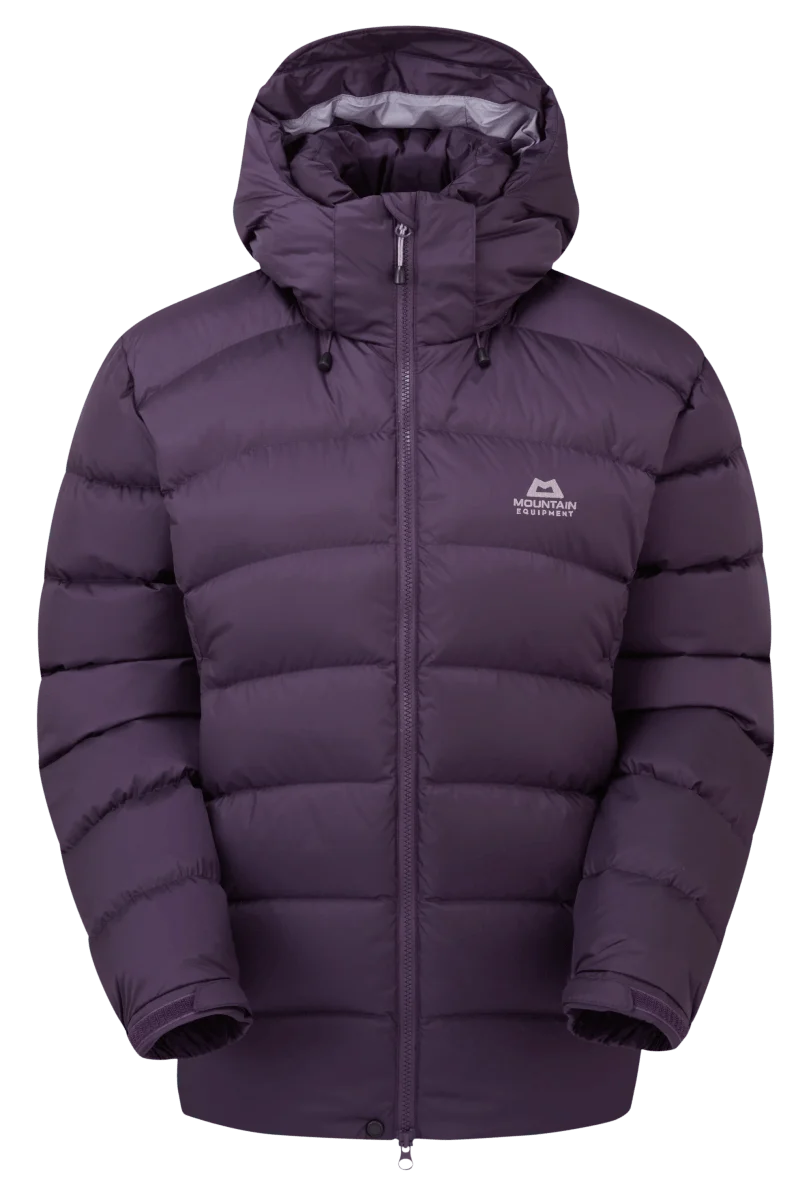 Mountain Equipment Lightline Women's Jacket in Nightshade - front view showing Drilite Loft outer and zip-off Mountain Insulated Hood