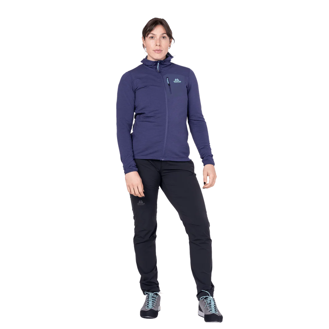 Mountain Equipment Lumiko Hooded Women's Jacket in Amethyst/Medieval - Full Length Front
