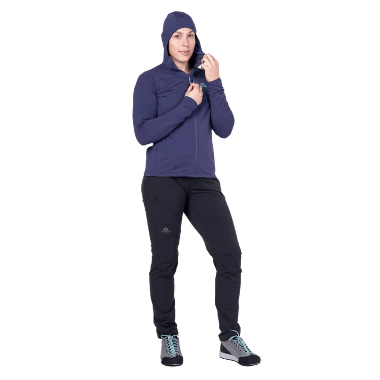 Mountain Equipment Lumiko Hooded Women's Jacket in Amethyst/Medieval - Walking Back
