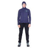 Mountain Equipment Lumiko Hooded Women's Jacket in Amethyst/Medieval - Walking Side