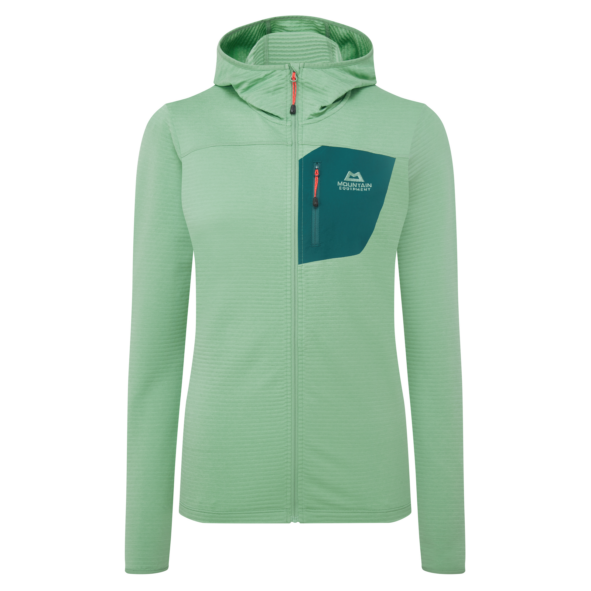 Mountain Equipment Lumiko Hooded Women's Jacket in Lichen Green/D Teal - Product Preview