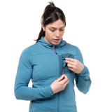 Mountain Equipment Lumiko Hooded Women's Jacket in Stellar/Majolica - Chest Pocket