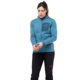 Mountain Equipment Lumiko Hooded Women's Jacket in Stellar/Majolica - Hood Up
