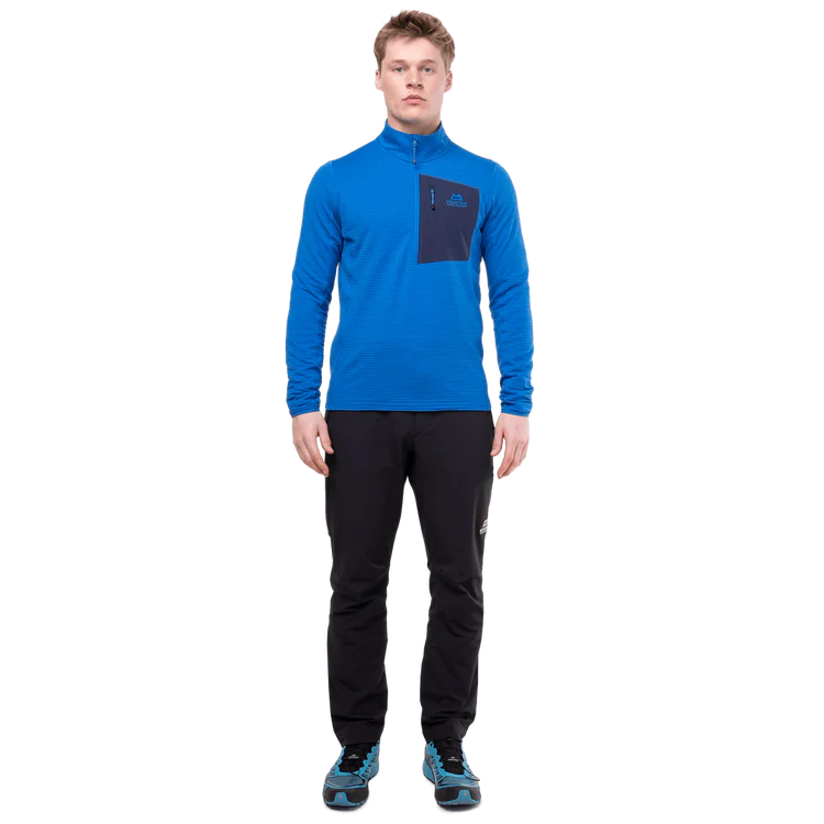 Mountain Equipment Lumiko Men's Zip T in Atlantic/Cosmos - Full Length Back