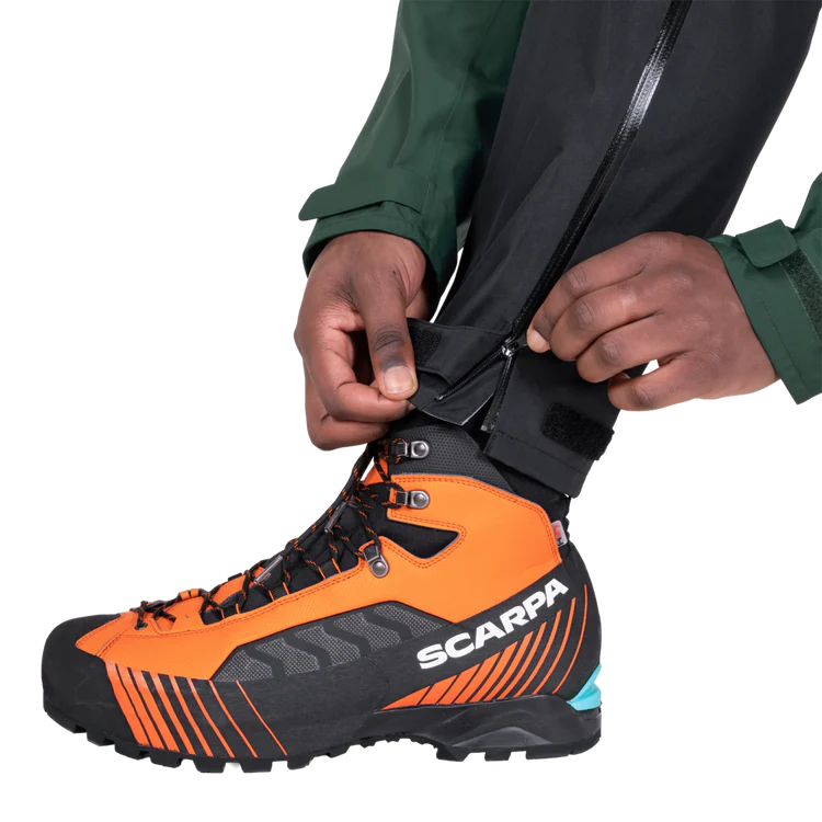 Mountain Equipment Makalu GORE-TEX Men's Pant in Black - Hem Zip Detail