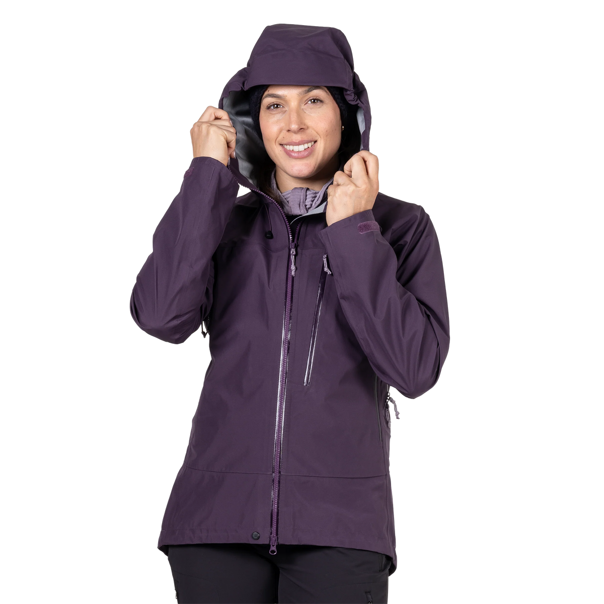 Mountain Equipment Makalu GORE-TEX Women's Jacket in Nightshade - hood adjustment detail