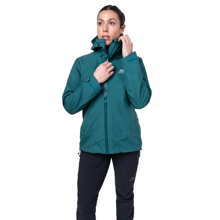 Mountain Equipment Odyssey Women's Jacket in Deep Teal - On Model Front Full