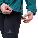 Mountain Equipment Odyssey Women's Jacket in Deep Teal - Zip Detail