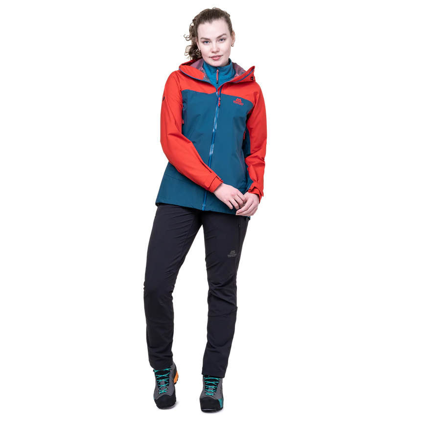 Mountain Equipment Odyssey Women's Jacket in Majolica/Chili - On Model Front Full