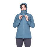 Mountain Equipment Odyssey Women's Jacket in Stellar Blue - On Model Front Open