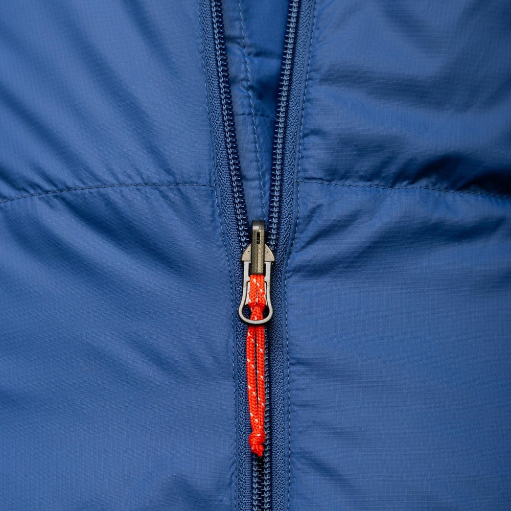 Mountain Equipment Olympus 650 Sleeping Bag in Admiral Blue - Side Zip Detail