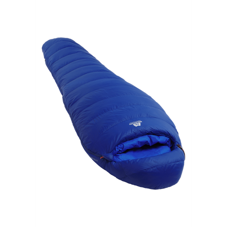 Mountain Equipment Olympus 650 Sleeping Bag in Admiral Blue - Full Length Product Shot