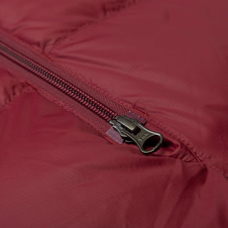 Mountain Equipment Olympus 650 Women's Sleeping Bag in Rhubarb - Gemini Zip Baffle Detail
