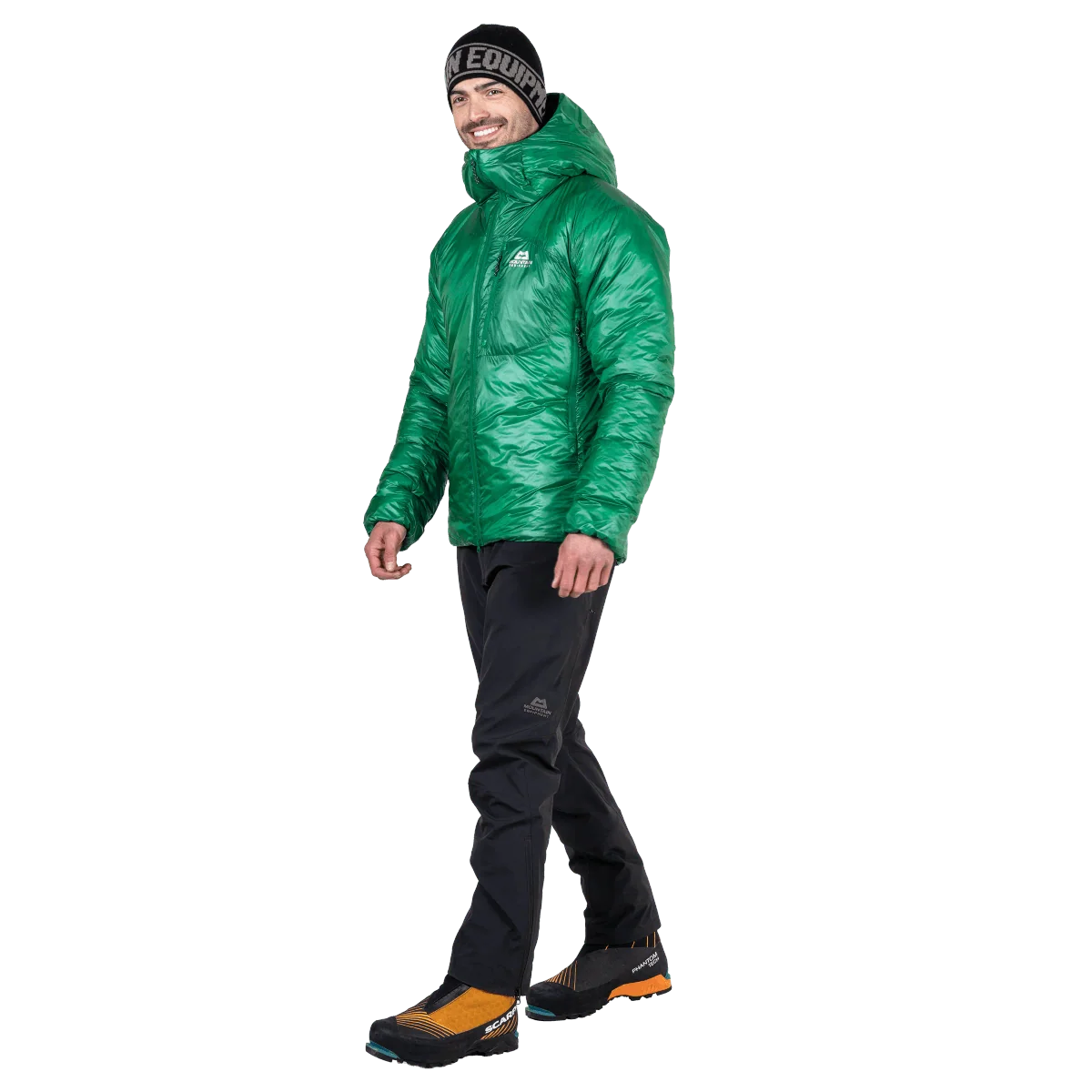 Mountain Equipment Oreus Hooded Men's Jacket in Alpine Green - Three Quarter On Model