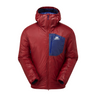 Mountain Equipment Oreus Hooded Men's Jacket in Merlot/Admiral Blue - Front