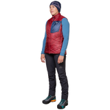 Mountain Equipment Oreus Women's Vest in Merlot/Admiral Blue - Full Length Fit