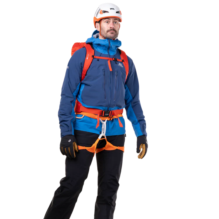 Mountain Equipment Orion Men's Jacket in Atlantic/Admiral - Hood Detail