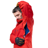 Mountain Equipment Orion Men's Jacket in Chili/Crimson - Hood Detail
