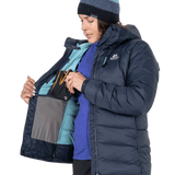 Mountain Equipment Paiyu Women's Jacket in Cosmos - Interior Pocket On Model